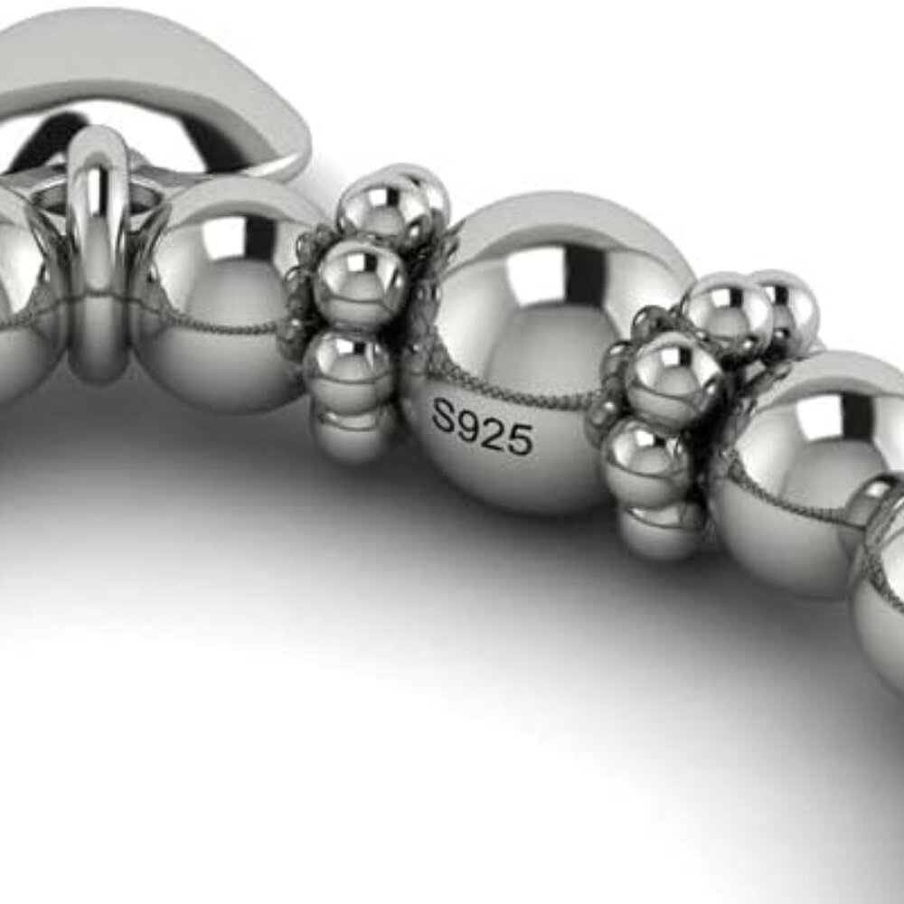 Beaded Ring Stretch Elasticated Stacking 925 Ster… - image 6